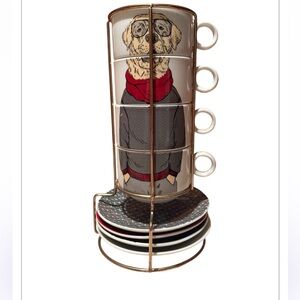STACKABLE TEA CUP GOOD BOY LABRADOR SET